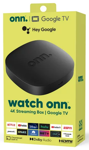 Onn 4K Streaming Google TV Box With Voice Remote