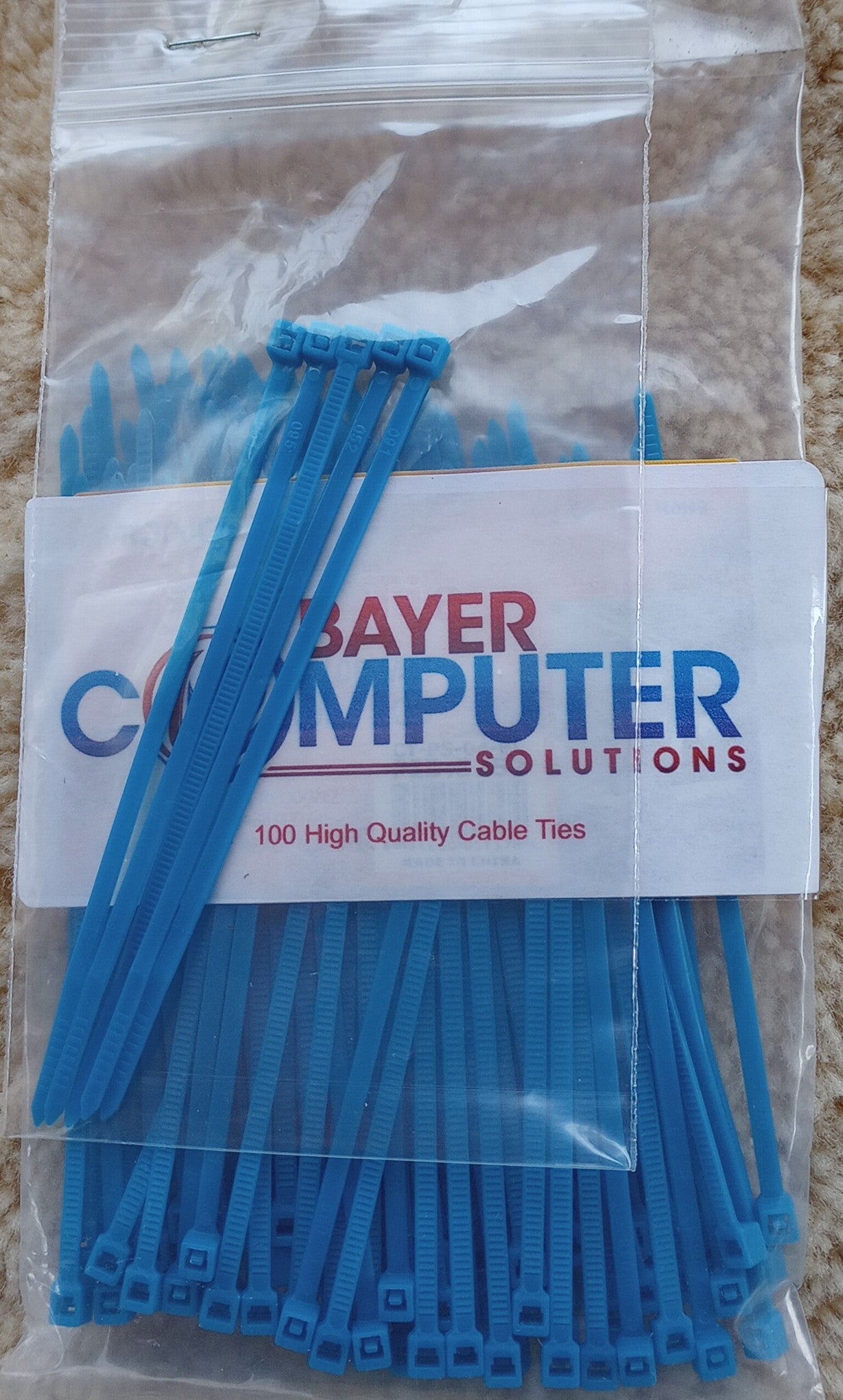 Strong 4" Cable Ties - 18 lb. Tensile Strength - Blue or White (Pack of 100)